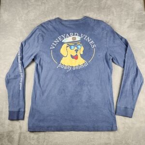 Vineyard Vines Long Sleeve Pawty Animal Pocket T-Shirt Mens Size M Medium